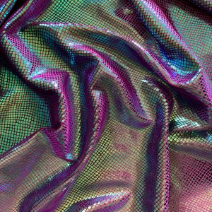 Iridescent Snakeskin Velvet Fabric