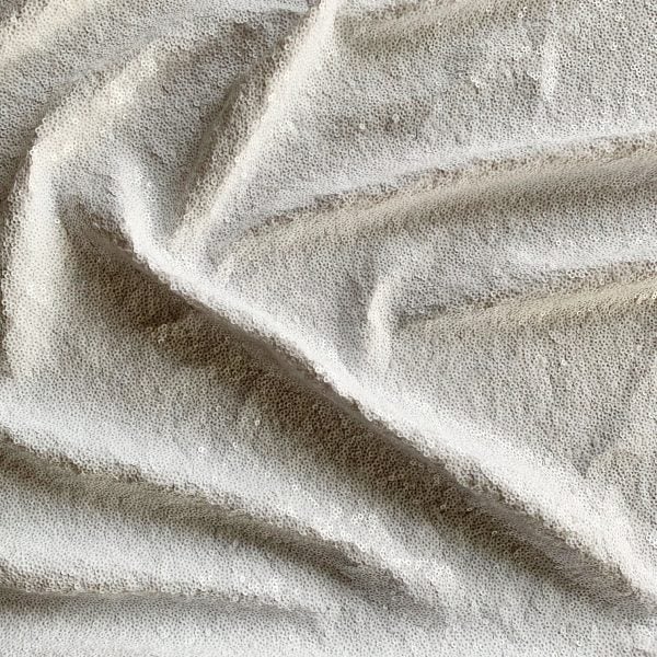 White Full Coverage Sequin Fabric