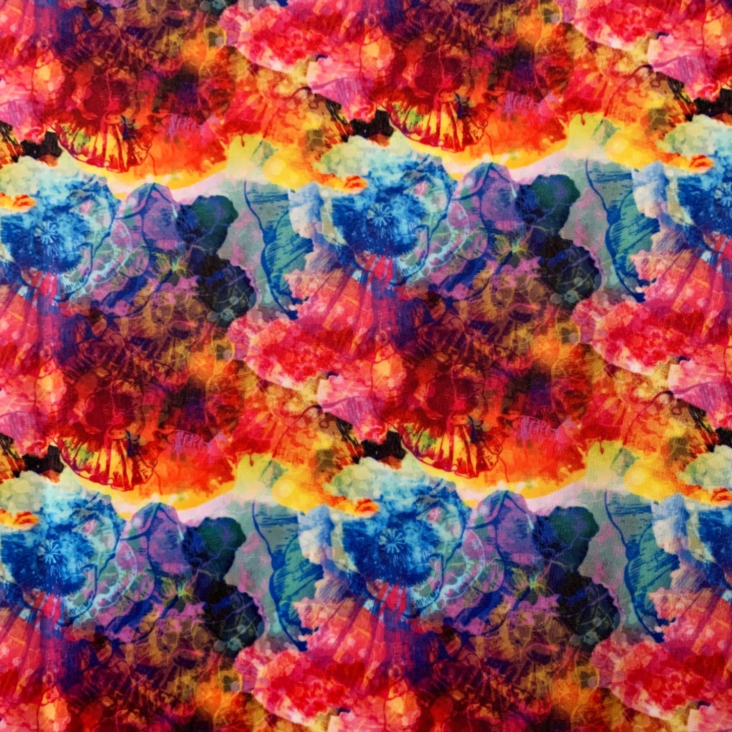 Wholesale printed swimwear fabric - multicolored organic style print