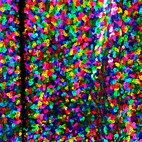 Wholesale multicolored sequin fabric - rainbow sequin fabric by the yard - Solid Stone Fabrics