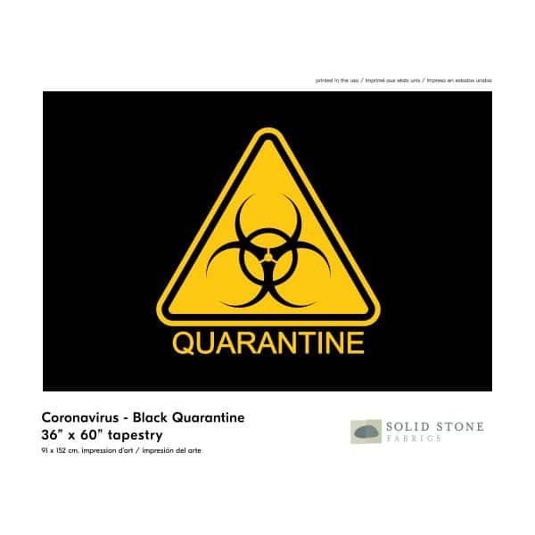 Quarantine warning flag features black background with yellow triangle quarantine symbol for a clear message.  Perfect for healthcare, business or personal use.  Made in the Quarantine warning flag features black background with yellow triangle quarantine symbol for a clear message.  Perfect for healthcare, business or personal use.  Made in the USA with pride and care.USA with pride and care.