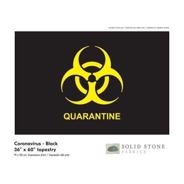 Quarantine flag features black background with neon yellow quarantine symbol for a clear message.  Perfect for healthcare, business or personal use.  Made in the USA with pride and care. 