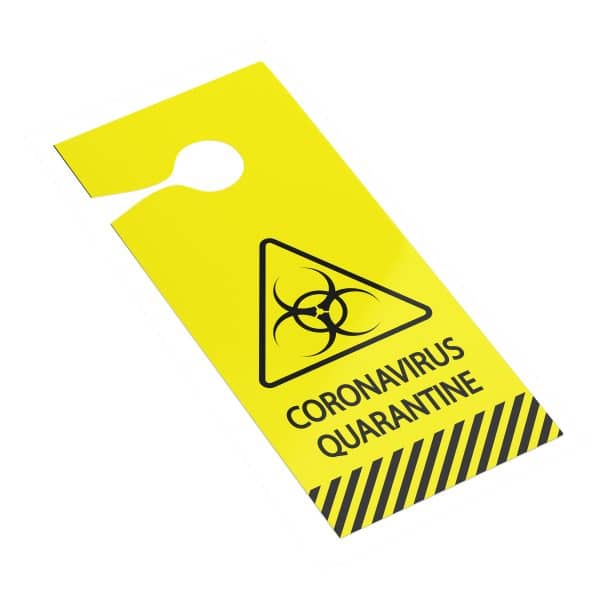 Caution door tag features yellow and black graphics for a clear message.  Perfect for healthcare, business or personal use.  Made in the USA with pride and care.