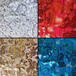 Embrpidered Sequin Fabric - Solid Stone Fabrics - USA based wholesale fabric supply since 2003