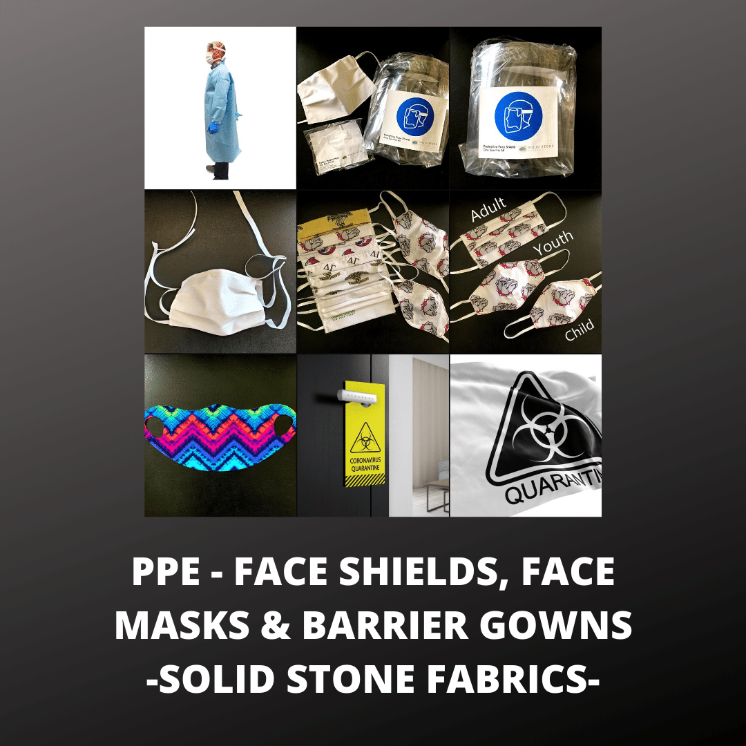 PPE - PERSONAL PROTECTIVE EQUIPMENT MADE IN THE USA - FACE MASKS, FACE SHIELDS, BARRIER GOWNS