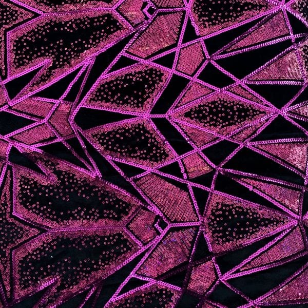 Fuchsia Sequin Velvet Fabric