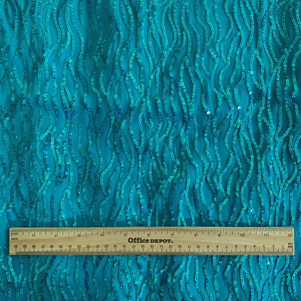 Turquoise Sequin Wholesale Fabric