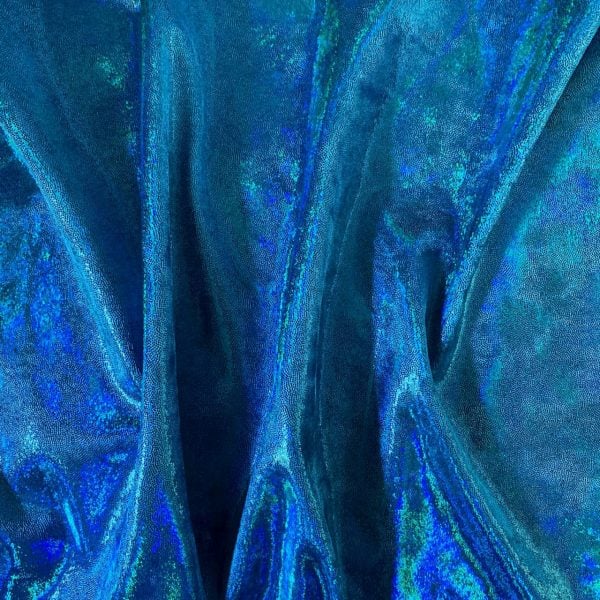 Turquoise Velvet Fabric - Turquoise Hologram Velvet Fabric By The Yard - Solid Stone Fabrics, Inc.